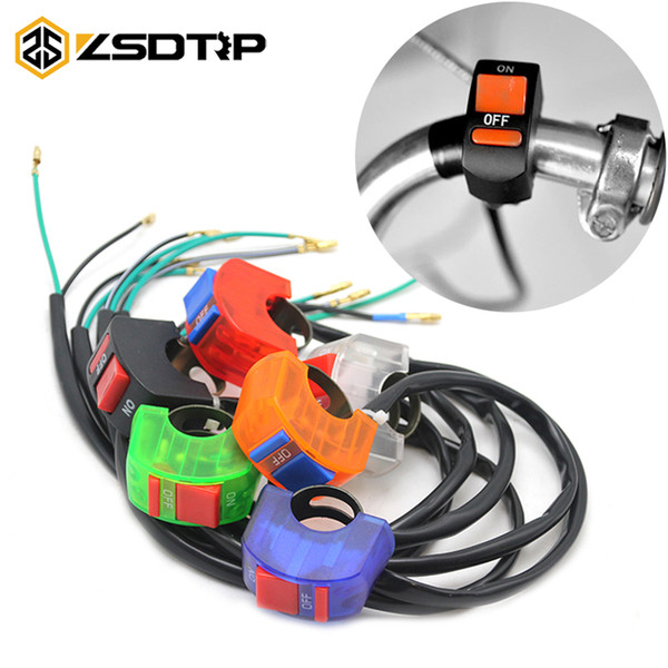 ZSDTRP 6 Color Motorcycle Motorbike Switche Connector Handlebar LED Light Fog Light ON/OFF Button Push Switch Universal