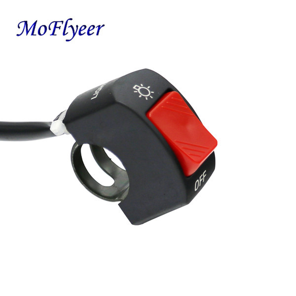 MoFlyeer Motorcycle Switch ON OFF Handlebar Adjustable Mount Switch Green Button DC12V Fit Fog Light U5 U7 Led Lamp Spot