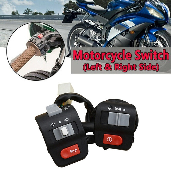 Motorcycle 7/8'' Handlebar Horn Turn Signal Fog Light Control Start Off Switch