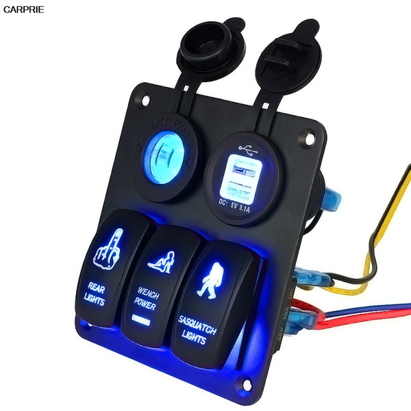 CARPRIE led rocker switch wiring 5 Gang Waterproof Car Auto Boat Marine LED Rocker Switch Panel Circuit Breakers