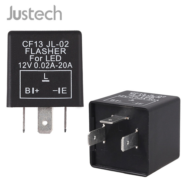 Justech DC 12V Flasher Relay For All 3Pins Universial Motorcycle,Car,Motorbike Adapted To Halogen And LED Lights Flasher Relay