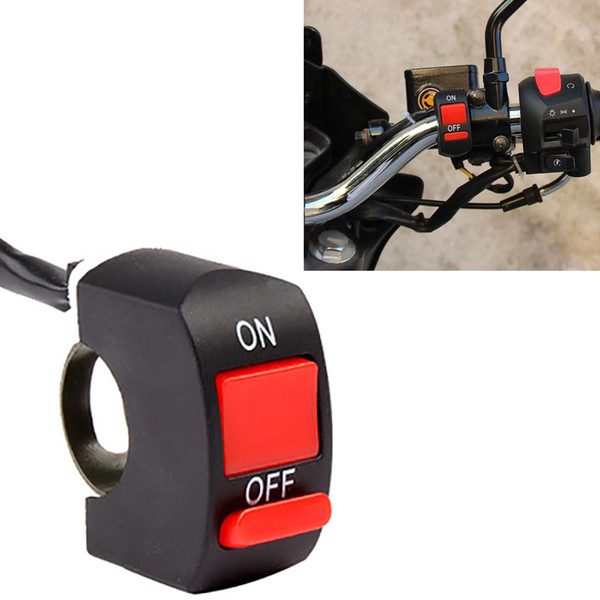 Universal Motorcycle Handlebar Fog Light Switch ON-OFF Button Switch 12VDC For U5 U7 LED Head Lamp Angel Eyes Light