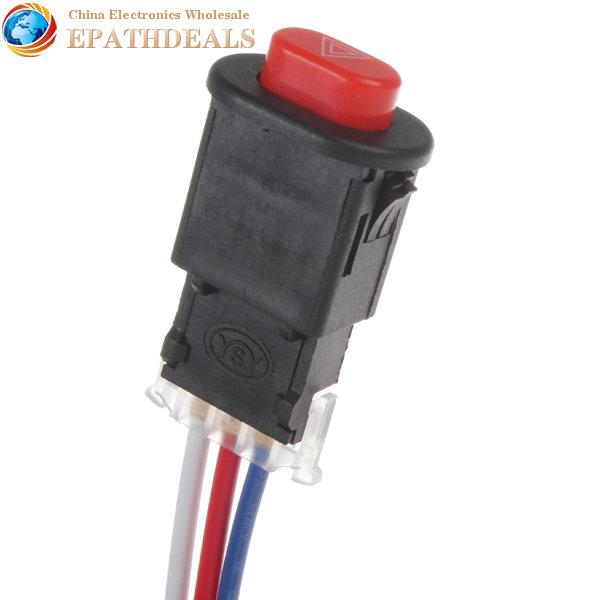 hazard light 12pcs! Motorcycle Hazard Light Switch Button Double Flash Warning Emergency Lamp Signal Flasher with 3 Wires Lock