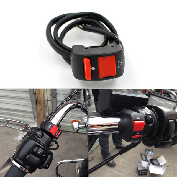 handlebar Universal Motorcycle Handlebar ON-OFF Button Accident Hazard Light Switch 12V DC For Motorcycles ATVs Scooters