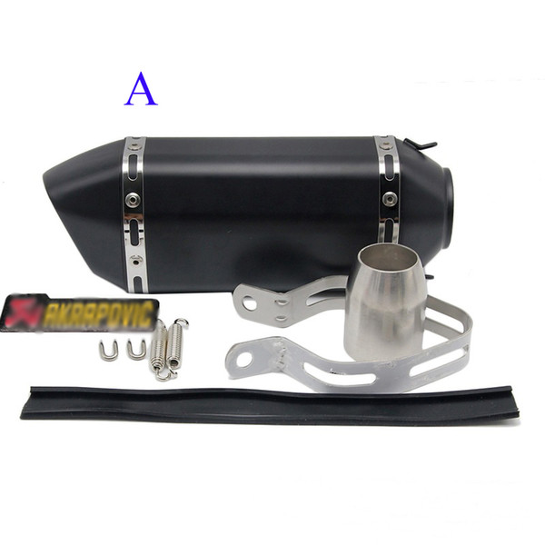 280mm Length Motorcycle Exhaust Muffler Pipe Silencer Modified High Performance Common Use Black and Titanium Color