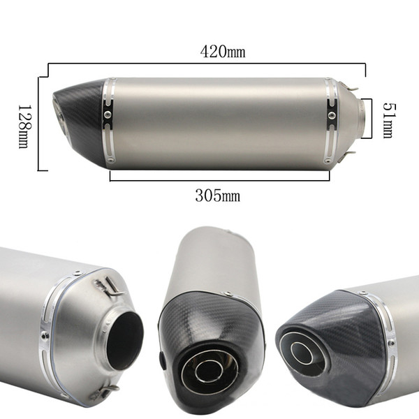 420MM Length S1000 CBR1000 Motorcycle Exhaust Muffler Pipe 51mm Stainless Steel Adjustable Sound With DB Killer