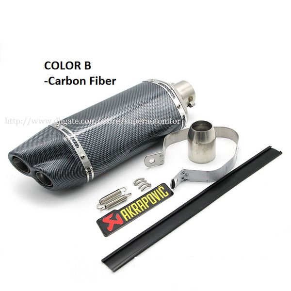 High Strength Stainless Steel 51mm Inlet Diameter Titanium/ Carbon Fiber Motorcycle Exhaust Muffler Pipe With Dual Outlet