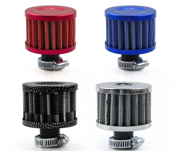 Universal Interface Motorcycle Air Filters 12mm Sliver Car Cone Cold Air Intake Filter Turbo Vent Crankcase Breather