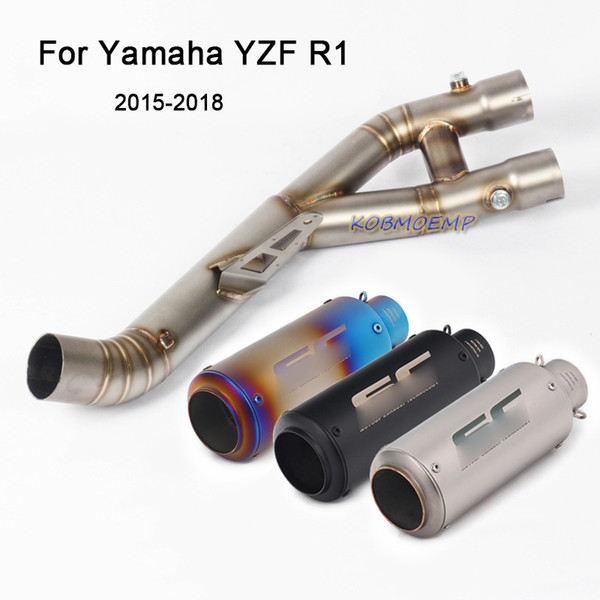 For 2015-2019 Yamaha YZF R1 YZFR1 YZF-R1 Motorcycle Middle Pipe Connecting Pipe + Muffler Pipe Tail Escape