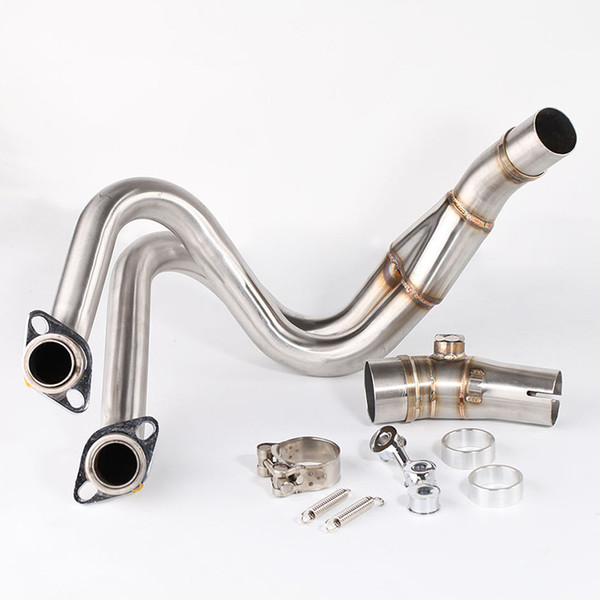 Modified Kawasaki ER6N stainless steel front elbow Ninja 650 SC large displacement barrel sports car sound exhaust pipe universal