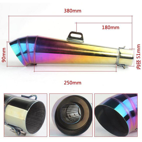 51mm Universal Motorcycle Exhaust Pipe Moto Escape GP For M4 Exhaust Motocross Dirt Bike Cross ATV Dit Bike Racing