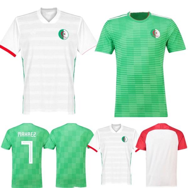 Algeria home white away green Soccer Jersey 2018 Algeria home white soccer shirt 2018 away green Football uniforms