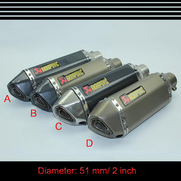 Akrapovic 38-51mm Universal Motorcycle Modified Scooter Exhaust Muffler Pipe Vent Pipe For GY6 CBR CBR125 CBR250 CB400 CB600 YZF FZ400 Z750