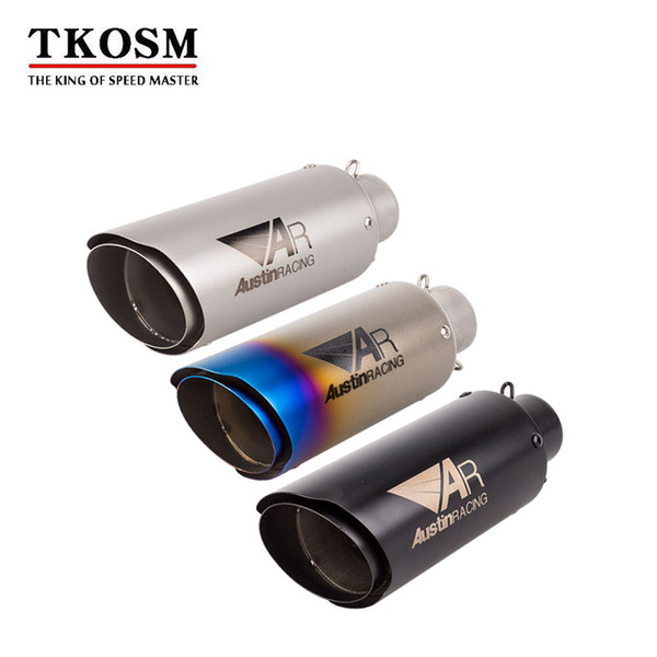 TKOSM 51mm Motorcycle Exhaust Eipe Laser AR Three Colors Exhaust Double Tail Muffler For Kawasaki Z900 GSXR1000RR DUKE690