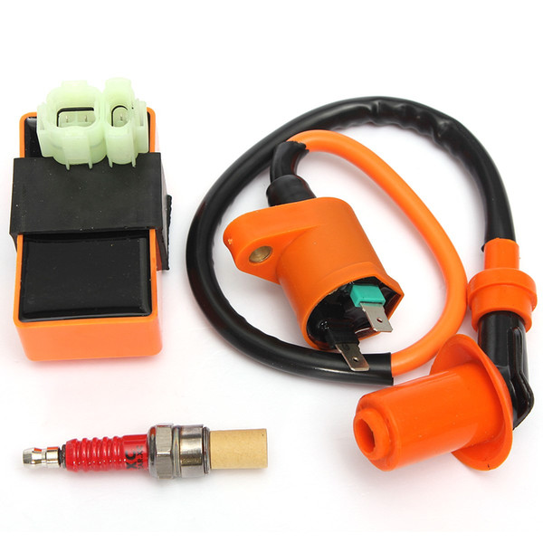 Motorcycle ATV CDI Ignition 6 PIN Box & Coil For Spark Plug For GY6 50cc 125cc 150cc 152QMI order<$18no tracking