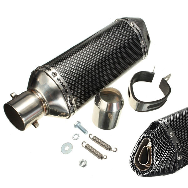 1X Universal 38-51mm Carbon Fiber Motorcycle Exhaust Muffler Pipe with DB Killer