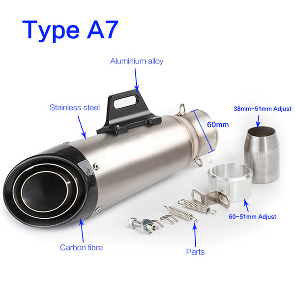 Universal Motorcycle muffler exhaust pipe modified sc exhaust full system for kawasaki er6n fz1 cb400 crf 230 cbr650f