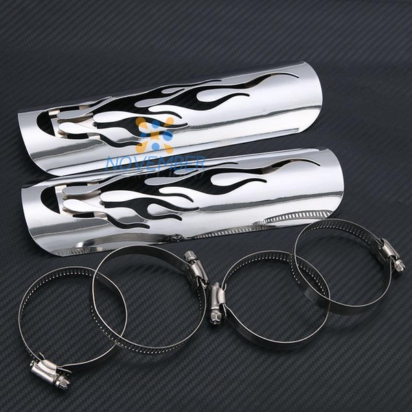 Hollow Flame Motorcycle Exhaust Muffler Heat Shield Cover Heel Guard Exhaust Pipe Shield For Honda Kawasaki Yamaha Suzuki Harley order<$18no