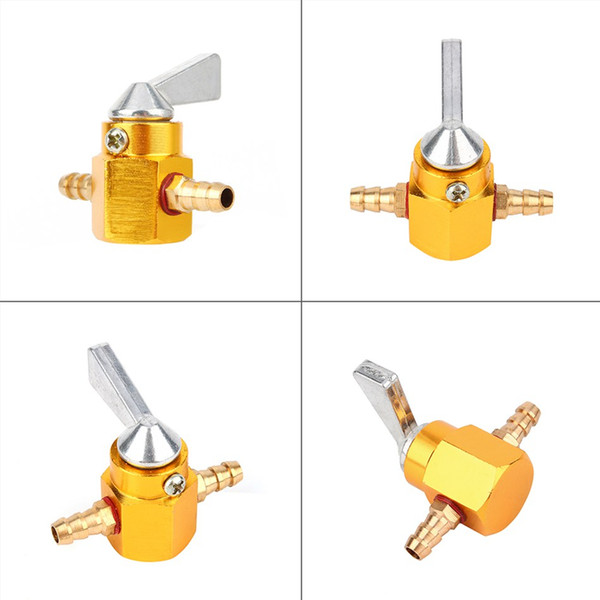 High Quality Universal CNC Fuel Tap 6mm Motorbike Motorcycle In-Line Petrol on-Off Fuel Tap Switch Gold