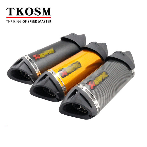 TKOSM Akrapovic Modified Exhaust Escape Moto Silencer 100cc 125cc 150cc GY6 Scooter Motorcycle CBR Jog Rsz Dirt Pit Bike Accessories