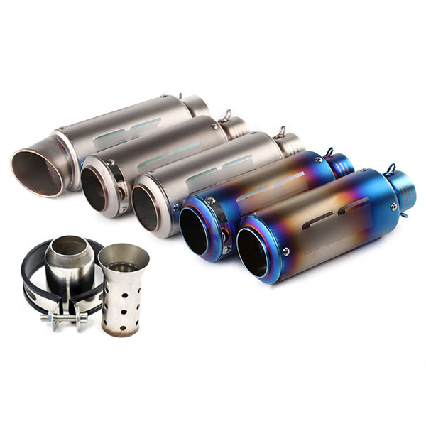 51mm 61mm Motorcycle Universal Exhaust Muffler Pipe with Baffler Stainless Steel Exhaust For CB600 R6 K6K8K9 350/250 ZX6RZ800