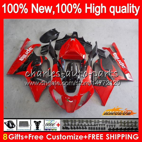 Body For Aprilia factory red hot RSV1000R Mille RV60 RSV1000RR 2003 2004 05 06 62HC.4 RSV 1000 R 1000R RSV1000 R RR 03 04 2005 2006 Fairing