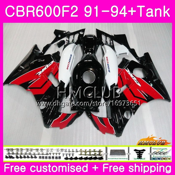Bodys For HONDA CBR 600F2 CBR 600 F2 FS 91 92 93 94 76HM.3 Good Black Red CBR600 F2 CBR600FS CBR600RR CBR600F2 1991 1992 1993 1994 Fairing