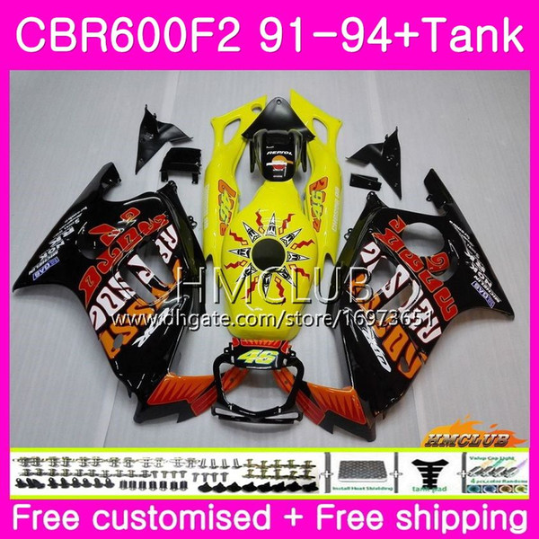 Body For HONDA CBR 600F2 CBR600FS 1991 1992 1993 1994 Repsol yellow 76HM.42 CBR600 F2 CBR600RR CBR 600 F2 FS CBR600F2 91 92 93 94 Fairings