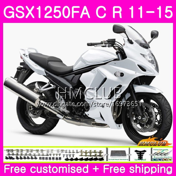 Body For SUZUKI Bandit GSX1250 C GSX1250F GSX1250FA 11 12 13 14 15 21HM.29 GSX1250C GSXF1250 2011 2012 2013 2014 2015 Pearl White Fairing