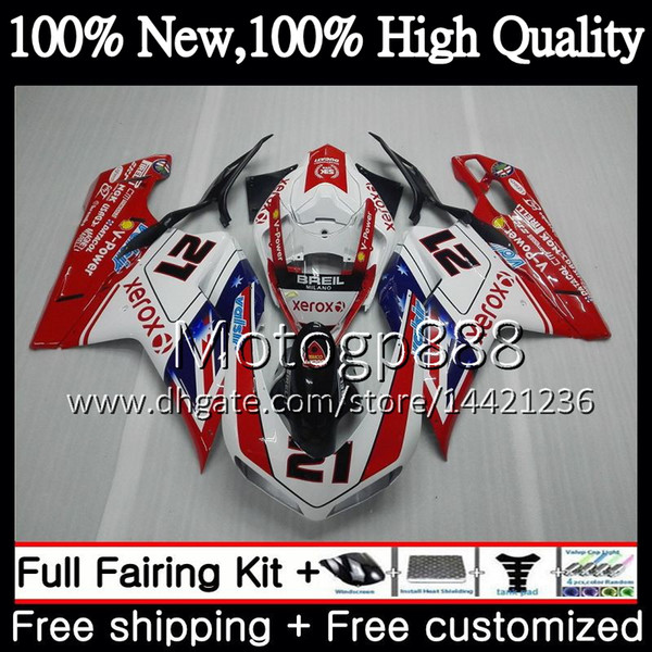 Body For DUCATI 848 1098 1198 07 08 09 10 11 848R 1098R 14PG0 848S S R 1098S 21# red blue 1198S 2007 2008 2009 2010 2011 Fairing Bodywork