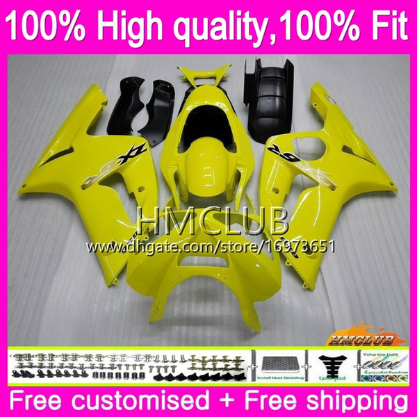 100%Fit Injection For KAWASAKI ZX600 ZX636 ZX-6R ZX-636 03 Gloss yellow 57HM.17 ZX 636 ZX 6 R 600CC ZX6R 03 04 ZX 6R 2003 2004 OEM Fairings