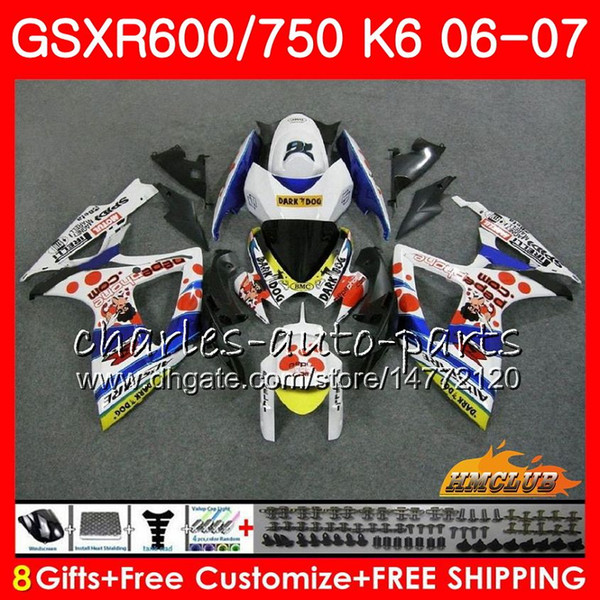 Pepephone new Body For SUZUKI GSX R600 GSX R750 GSXR600 2006 2007 8HC.36 GSX-R600 GSXR-750 K6 GSXR 600 750 06-07 GSXR750 06 07 Fairing kit