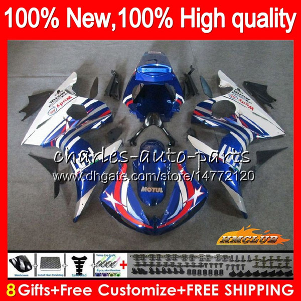 Body Kit For YAMAHA YZF600 YZF 600 R 6 600CC YZF R6 03-05 59HC.13 YZF-R6 blue white YZF-600 YZFR6 03 04 05 2003 2004 2005 Fairing +8Gifts