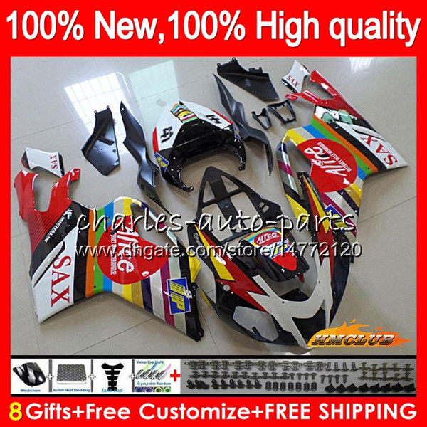 Body For Aprilia RSV1000R Mille RV60 RSV1000 R RR 03 04 05 06 62HC.20 RSV1000RR RSV 1000 R 1000R 2003 2004 2005 2006 red black hot Fairings