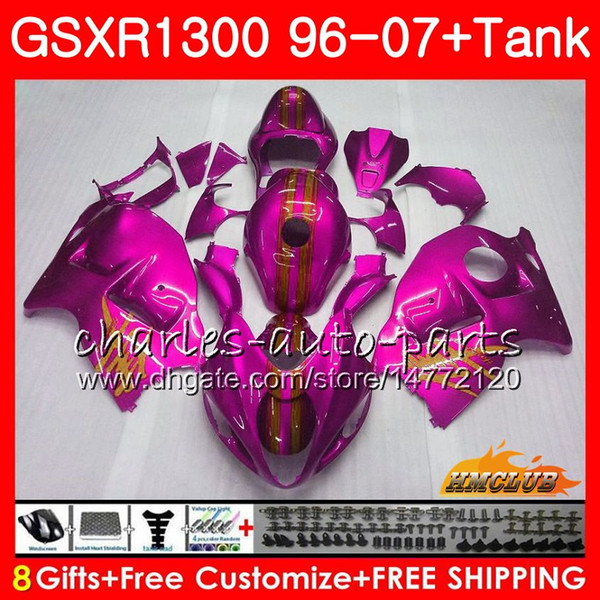 Kit For SUZUKI GSXR 1300 1996 2002 2003 2004 2005 2006 2007 24HC.160 pink rose hot GSXR-1300 Hayabusa GSXR1300 96 02 03 04 05 06 07 Fairings