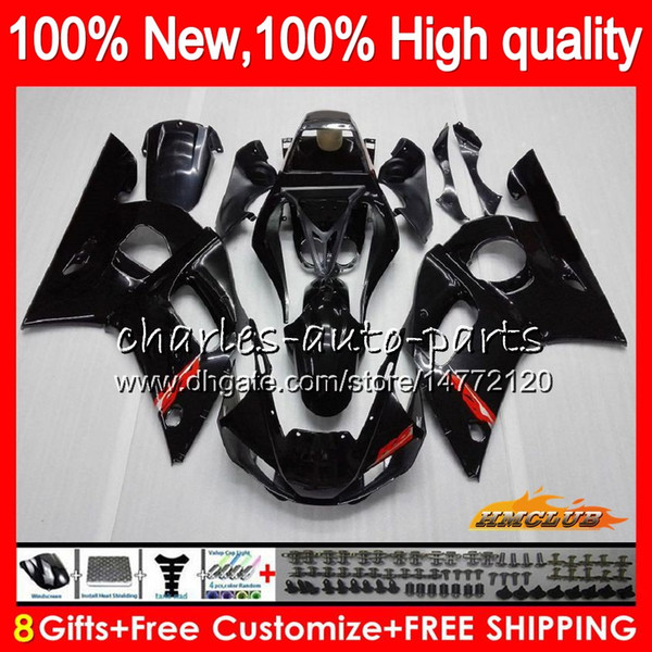 Bodys For YAMAHA YZF600 glossy black YZF-600 600CC YZF-R6 YZF R 6 R6 58HC.1 YZF 600 YZFR6 98 99 00 01 02 1998 1999 2000 2001 2002 Fairing