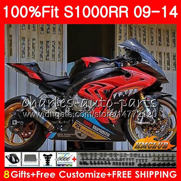 Injection OEM For BMW S 1000RR S1000RR 09 10 11 12 13 14 5HC.0 S 1000 RR S1000 RR 2009 2010 2011 2012 2013 2014 Fairing kit Shark fish Red