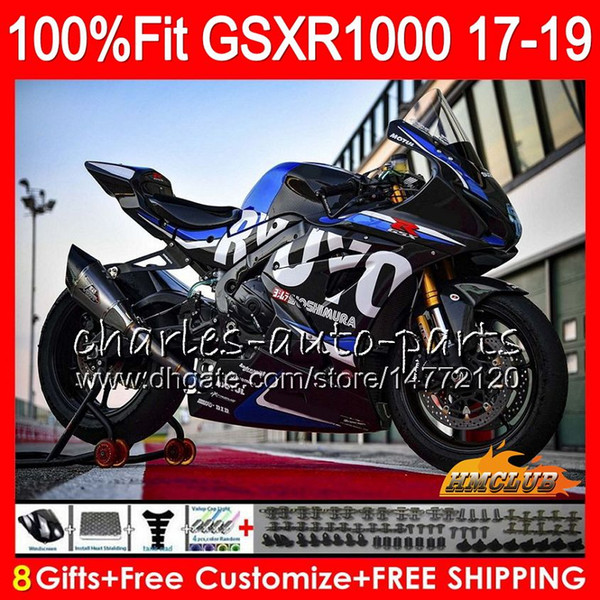 Injection For SUZUKI GSX R1000 GSX-R1000 GSXR 1000 17 18 19 new blue black 17HC.11 L7 L8 GSXR-1000 K17 GSXR1000 202220222022Fairing kit