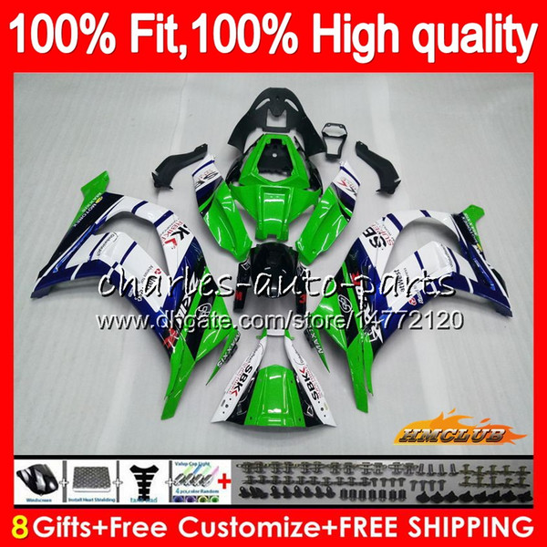 Injection For KAWASAKI ZX 10 R ZX1000 C ZX10R 11 12 13 14 15 46HC.64 ZX 10R 1000CC ZX-10R 2011 2012 2013 2014 2015 OEM green blue Fairing