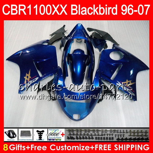 Body For HONDA Blackbird Glossy blue CBR1100 XX CBR1100XX 02 03 04 05 06 07 81NO50 CBR 1100 XX 1100XX 2002 2003 2004 2005 2006 2007 Fairing