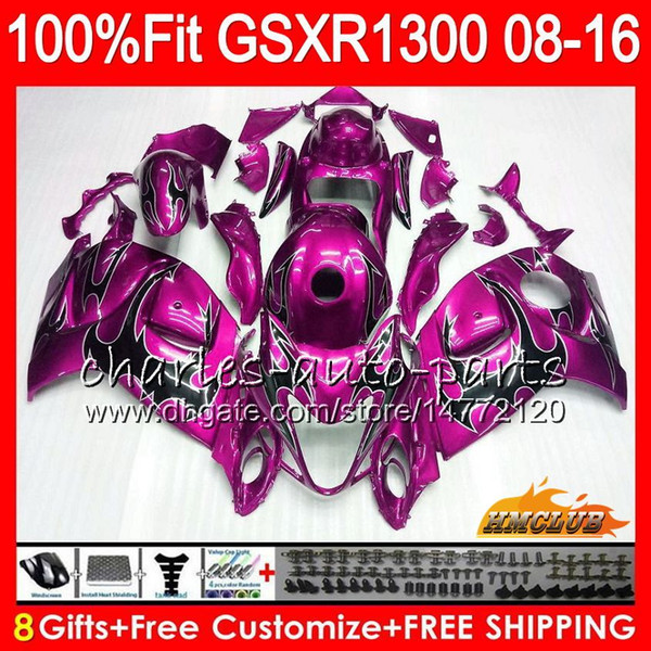 Injection For SUZUKI Hayabusa GSXR1300 08 09 10 11 12 13 25HC.103 GSX-R1300 rose flames GSXR 1300 2008 2009 2010 2011 2012 2013 OEM Fairing