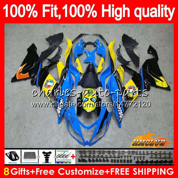 Injection For KAWASAKI ZX 6R ZX-636 ZX6R 13 14 15 16 17 32HC.71 ZX 636 600CC ZX636 ZX-6R shark blue 2013 2014 2015 2016 2022OEM Fairing