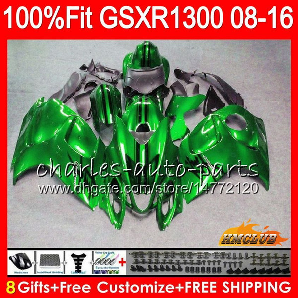 Injection For SUZUKI GSXR1300 Hayabusa 08 09 10 2008 2009 2010 glossy green 25HC.19 GSXR 1300 GSXR-1300 11 12 13 2011 2012 2013 OEM Fairing