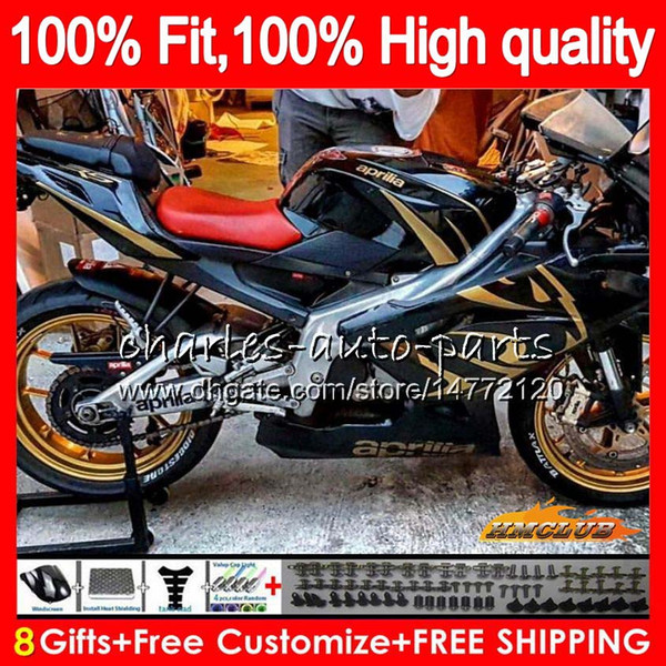 Injection For Aprilia golden black RS4 RS 125 R RSV125 RS125R RS-125 69HC.130 RS125 06 07 08 09 10 11 2006 2007 2008 2009 2010 2011 Fairings