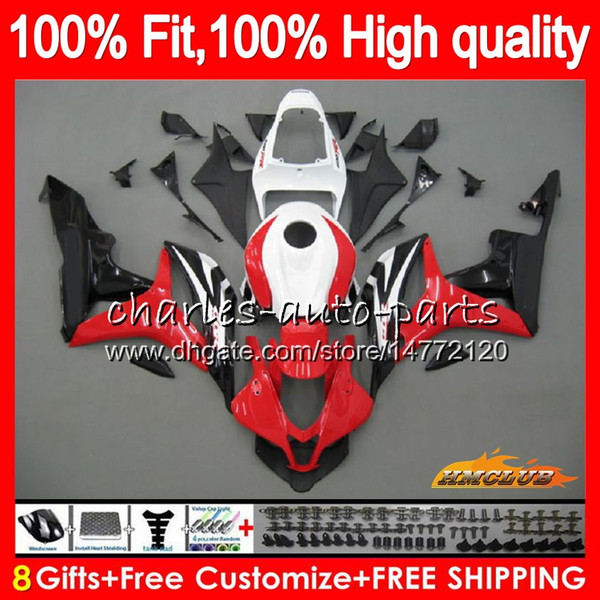 100%Fit Injection For HONDA CBR 600 RR CC 600RR 600F5 CBR600RR F5 07 08 67HC.146 CBR600F5 600CC CBR600 RR red white 2007 2008 OEM Fairing