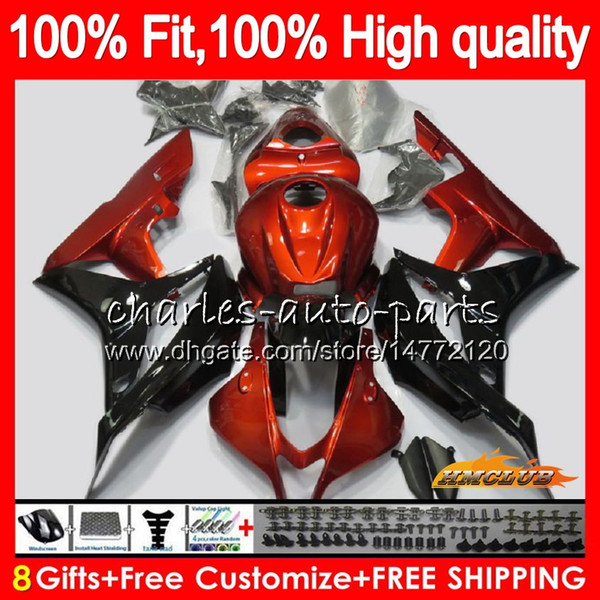 Injection For HONDA CBR600RR CBR600 CBR 600 RR CC 2007 08 orange black 67NO.145 100%Fit CBR600F5 600RR CBR 600F5 600CC F5 07 2008 Fairings