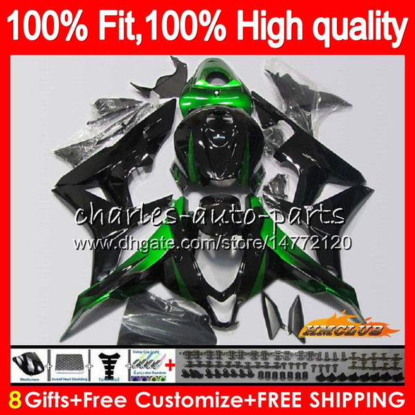 Injection For HONDA CBR600RR green black CBR600 CBR 600 RR CC 2007 08 67NO.142 100%Fit CBR600F5 600RR CBR 600F5 600CC F5 07 2008 Fairings