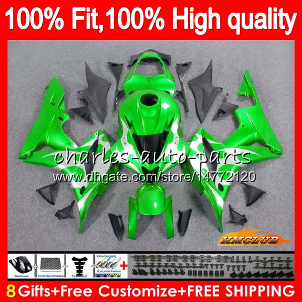 Injection For HONDA CBR600RR CBR600 CBR 600 RR CC 2007 08 67NO.137 green flames 100%Fit CBR600F5 600RR CBR 600F5 600CC F5 07 2008 Fairings