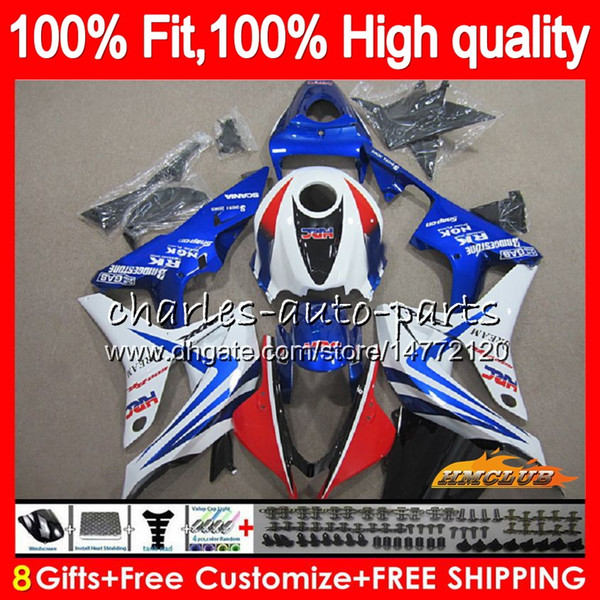 100% Fit Injection factory blue For HONDA CBR600 CBR 600 RR CC 600RR 600F5 67HC.149 CBR600F5 CBR600RR 600CC F5 07 08 2007 2008 OEM Fairings