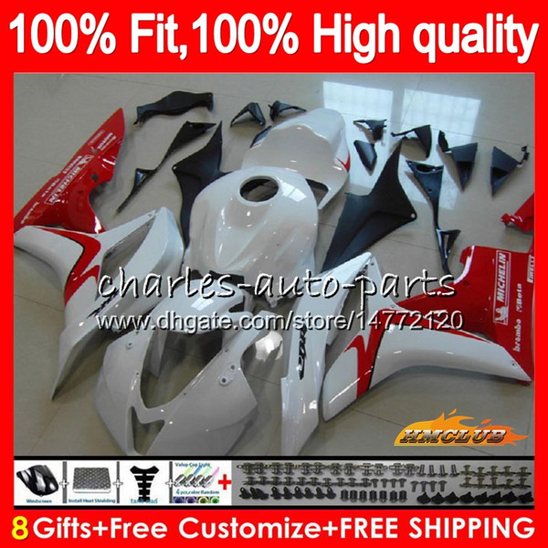 OEM Injection For HONDA CBR600 CBR 600 RR CC 600RR 2007 2008 67NO.93 CBR600RR CBR600F5 600F5 600CC F5 07 08 Fairing 100% Fit red white hot